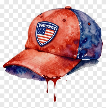 Watercolor Veterans Cap PNG