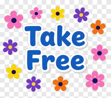 Colorful Flowers With Take Free Text PNG