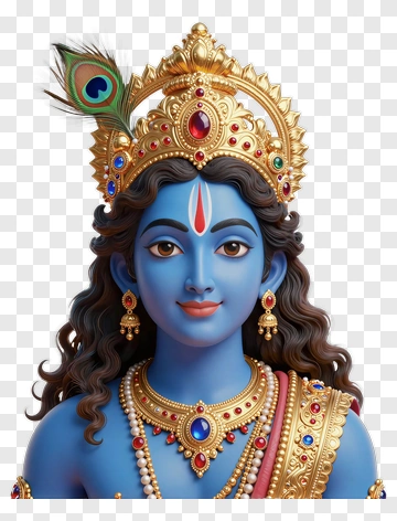 Hindu Goddess With Ornate Jewelry And Crown PNG