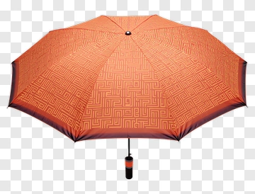 Orange Umbrella With Geometric Pattern PNG