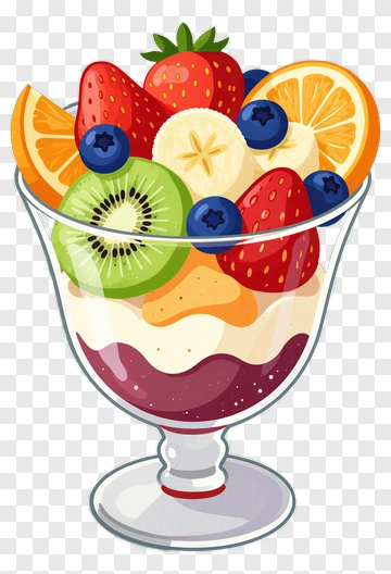 Colorful Fruit Parfait PNG