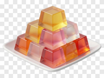 Colorful Jelly Cubes On A Plate PNG