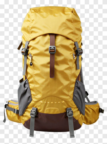 Yellow Hiking Backpack PNG