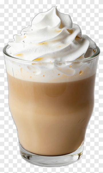 Creamy Coffee Drink With Whipped Topping PNG