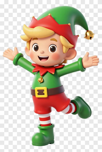 Cartoon Elf With A Cheerful Expression PNG