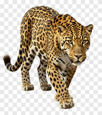 Realistic Leopard Walking PNG
