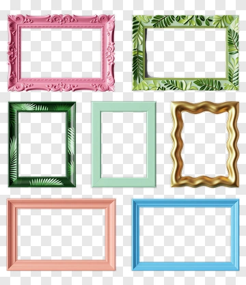 Collection Of Colorful Picture Frames PNG