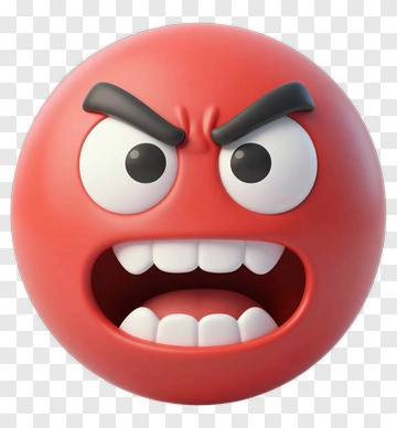 Angry Red Emoji Face PNG