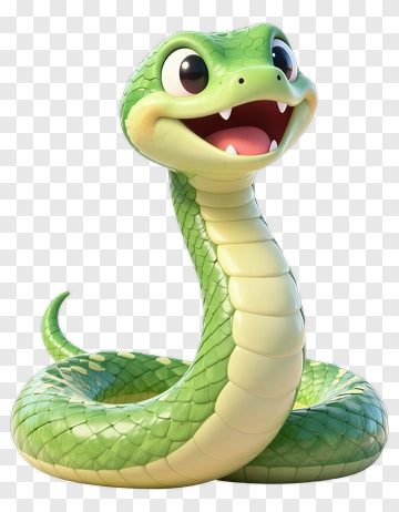 Cartoon Snake With A Happy Expression PNG