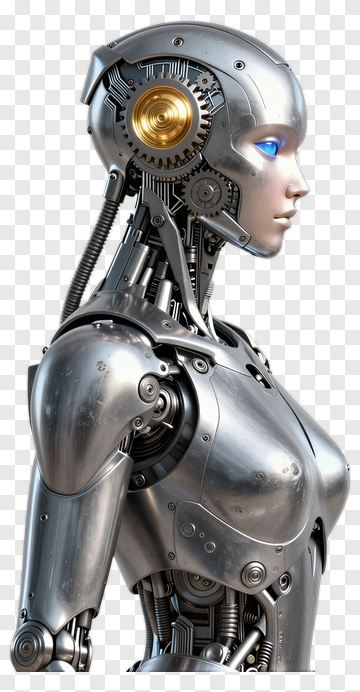 3D Robot Woman Profile PNG