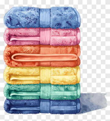 Colorful Stacked Towels PNG