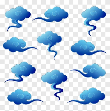 Blue Clouds With Swirling Wind PNG