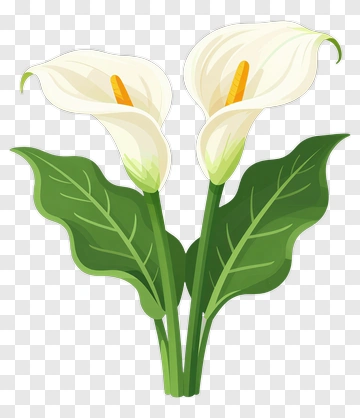 White Calla Lily Flowers PNG