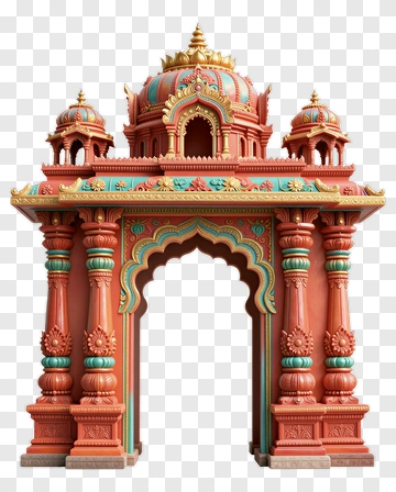 Colorful Indian Temple Arch PNG