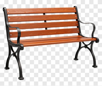 Wooden Park Bench PNG