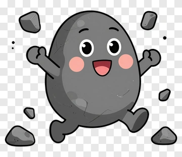 Cartoon Happy Rock Character PNG