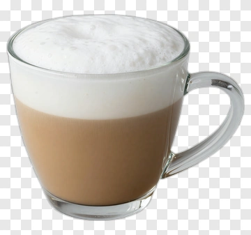 Coffee Latte In Clear Glass Mug PNG