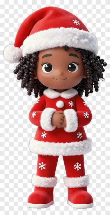 Cartoon Girl In A Christmas Outfit PNG