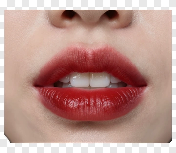Close-Up Of Lips With Red Lipstick PNG