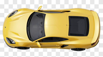 Yellow Sports Car From Above PNG