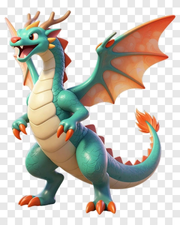 3D Cartoon Dragon PNG