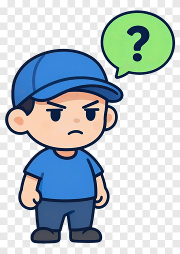 Cartoon Boy With Question Mark Speech Bubble PNG