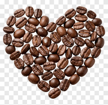 Heart Shaped Coffee Beans PNG