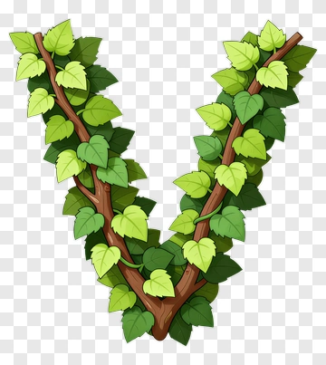 V Shape Made Of Green Ivy Leaves PNG