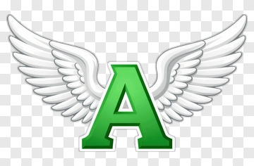 Green Letter A With Wings PNG