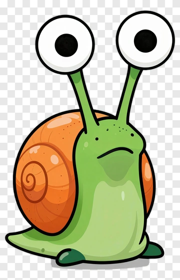 Cartoon Snail With Large Eyes PNG