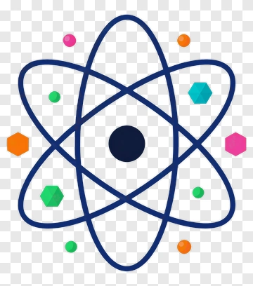 Atomic Structure Icon With Colorful Elements PNG