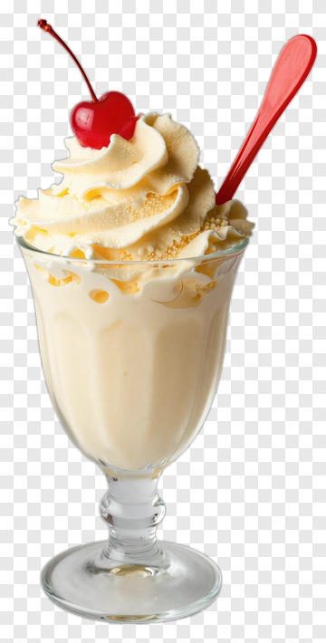 Vanilla Milkshake With Cherry On Top PNG