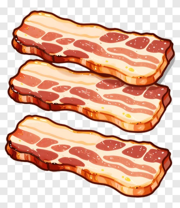 Cartoon Bacon Strips PNG