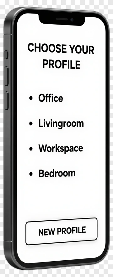 Smartphone Displaying Profile Options PNG