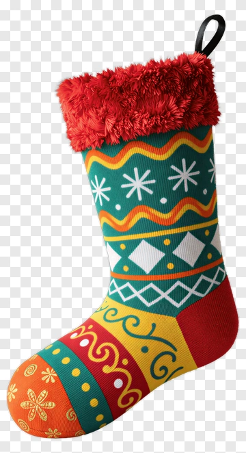Colorful Christmas Stocking PNG