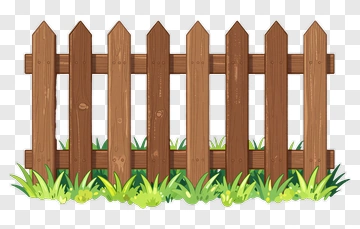Wooden Fence With Grass PNG