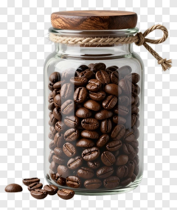 Glass Jar Filled With Coffee Beans PNG