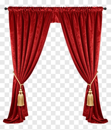 Red Velvet Curtains With Tassels PNG