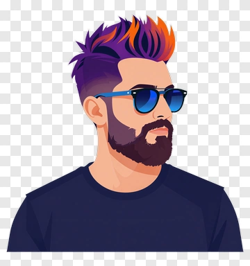 Stylish Man With Colorful Hair And Sunglasses PNG