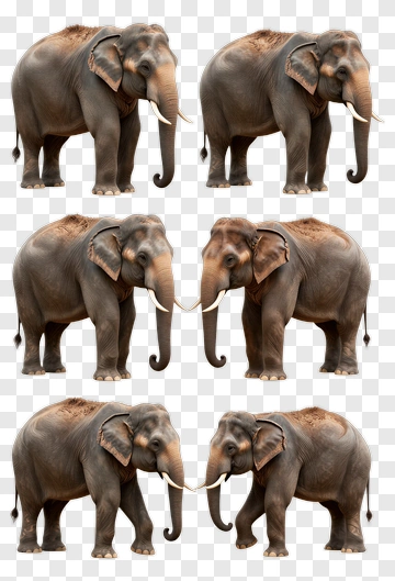 Elephants Standing Together PNG