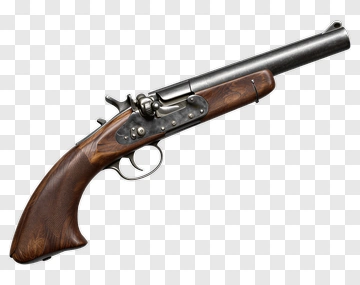 Antique Pistol With Wooden Grip PNG