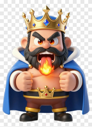 Cartoon King Breathing Fire PNG