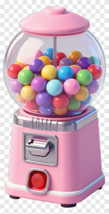 Gumball Machine With Colorful Gumballs PNG