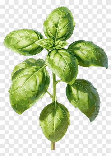 Basil Plant With Green Leaves PNG