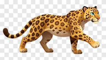 Cartoon Leopard Walking PNG