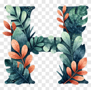 Floral Letter H PNG