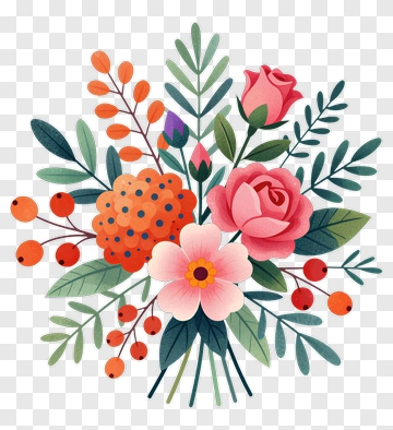 Colorful Flower Bouquet PNG