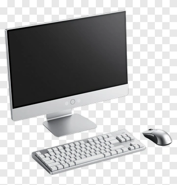 Desktop Computer With Keyboard And Mouse PNG
