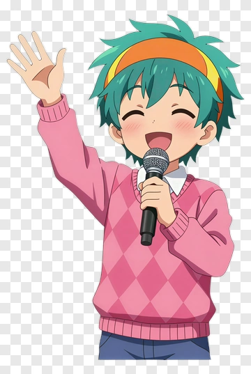 Happy Boy Singing With A Microphone PNG