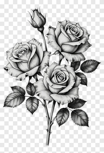 Black And White Roses PNG